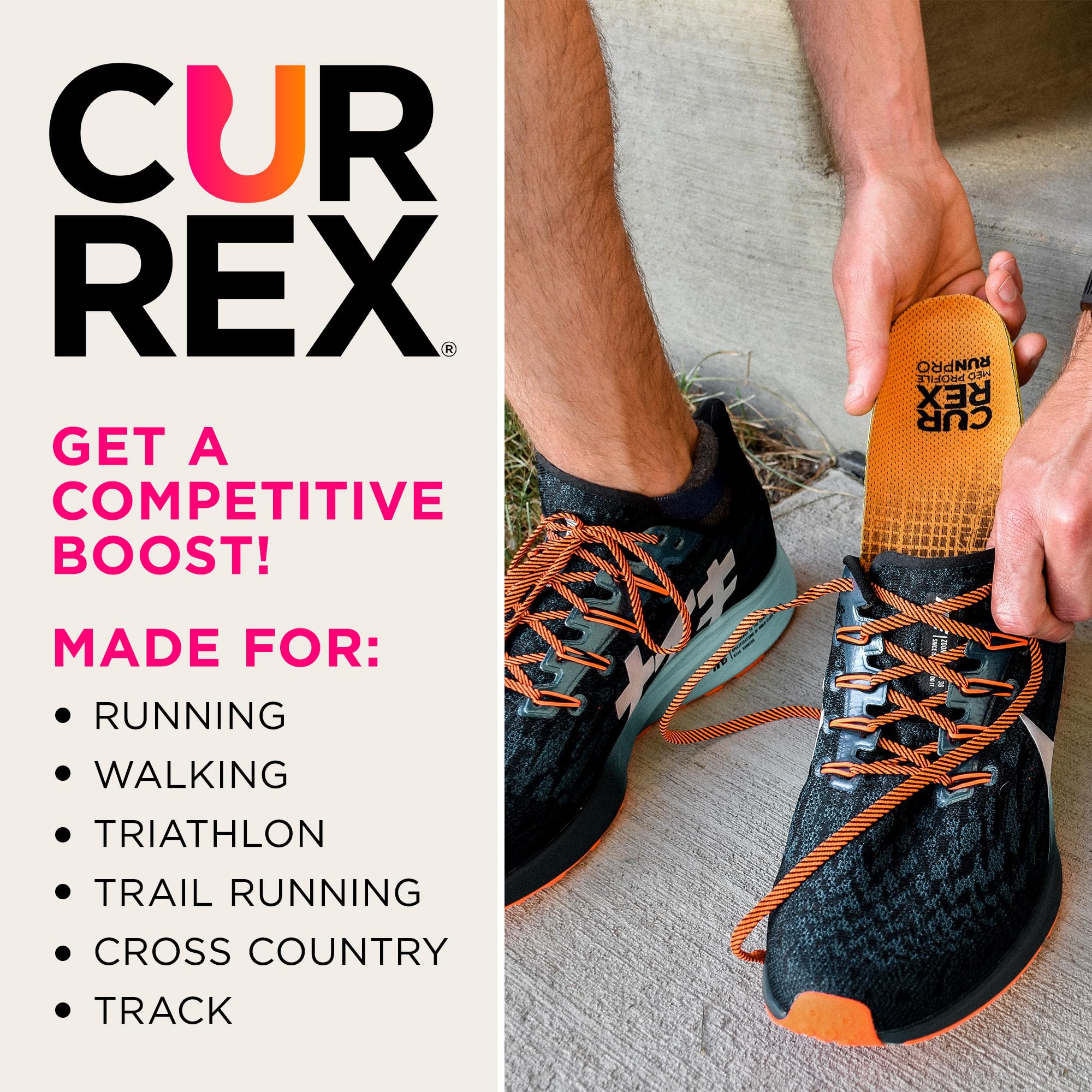 Currex RunPRO detalle del talón con PORON para amortiguación efectiva