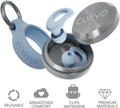 CURVD cinco tallas de almohadillas desplegadas, ajuste personalizado