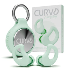 CURVD tapones frente del empaque mostrando color menta y beneficios