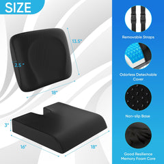 CUSHIO comparación de tamaño 18x16 mostrando ajuste en diferentes asientos