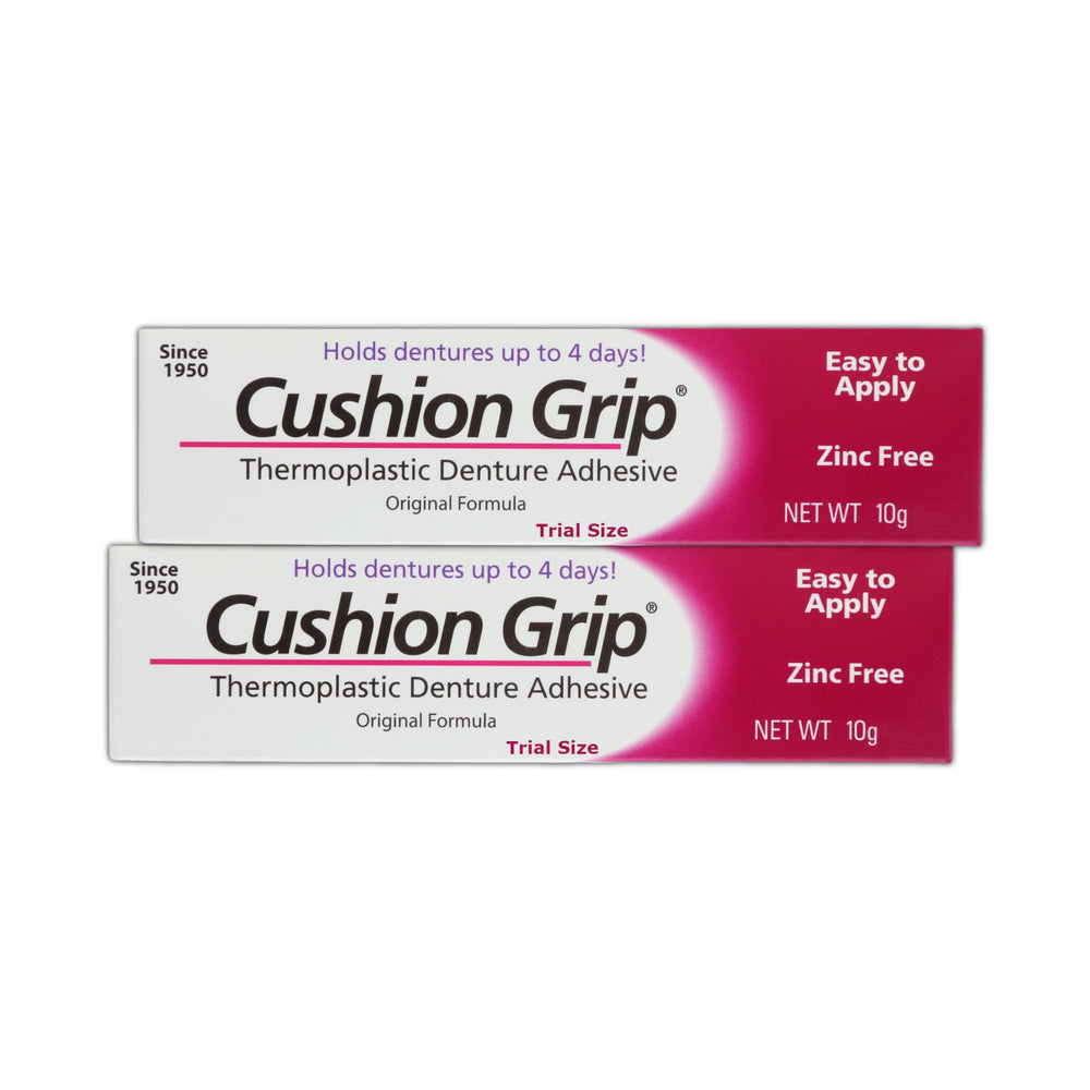 Cushion Grip frente del empaque mostrando tamaño y marca para viaje