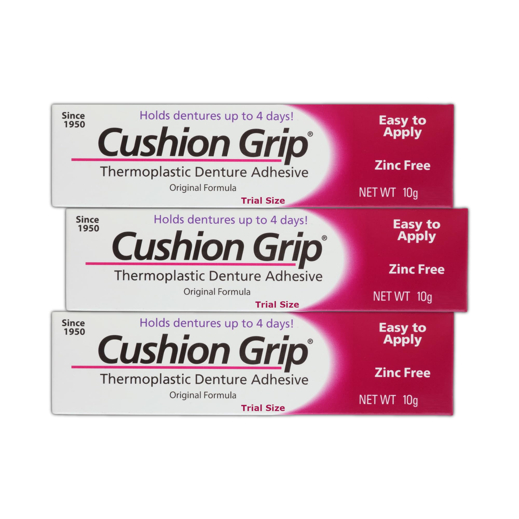 Cushion Grip presentación frontal mostrando tamaño de viaje y portabilidad