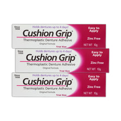 Cushion Grip presentación frontal mostrando tamaño de viaje y portabilidad