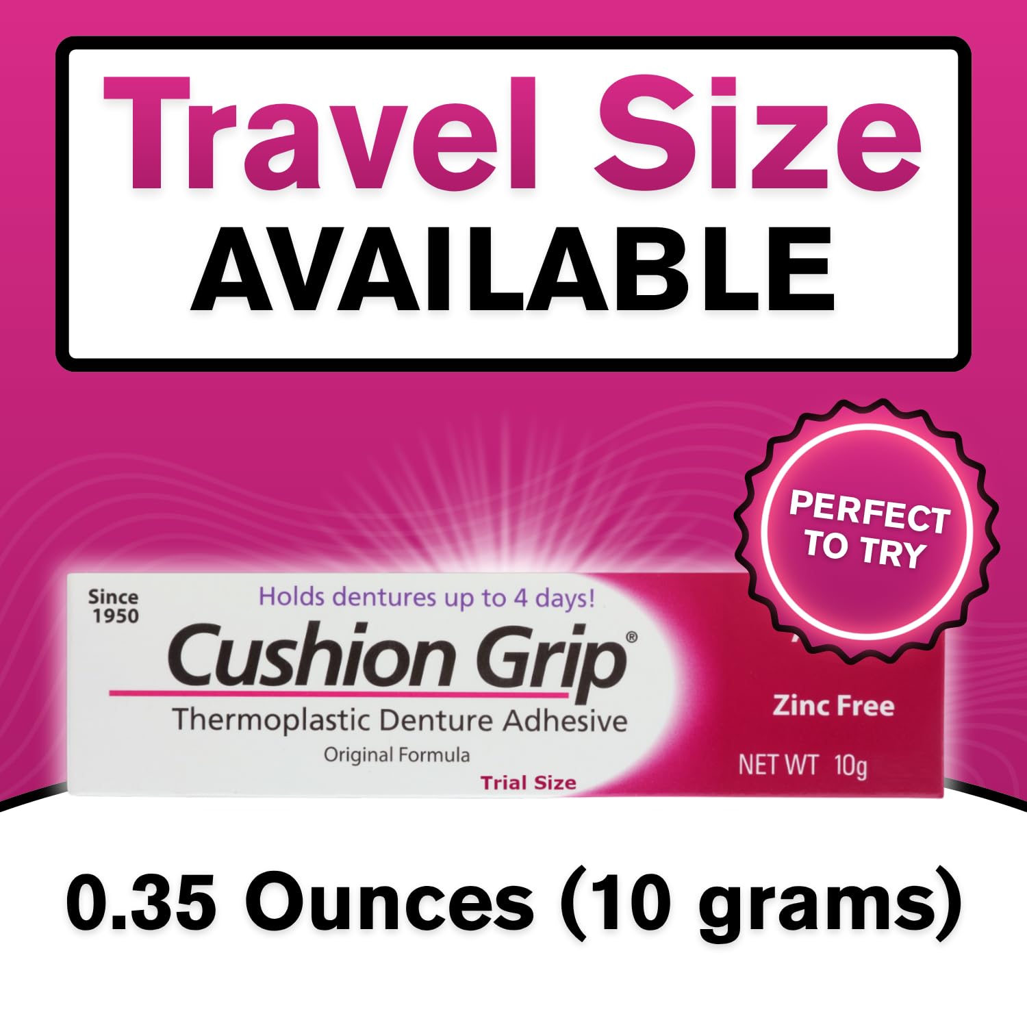 Cushion Grip tubo con cierre demostrando aplicación limpia y sin goteo