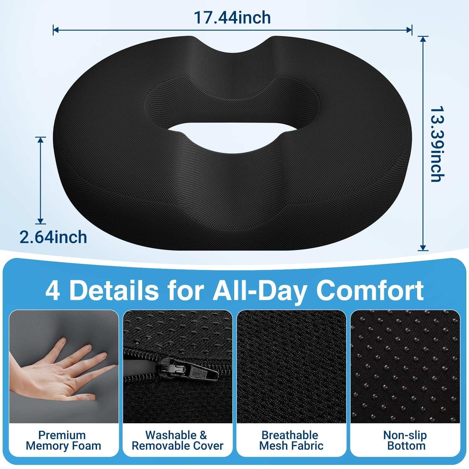 CushZone cojín en asiento de coche, comodidad en desplazamientos largos