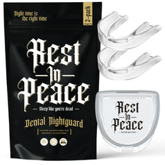 CUSTMBITE protector Rest in Peace frontal del empaque mostrando el kit y beneficio de protección