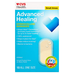 CVS Health apósito hidrocoloide empacado frontal mostrando sello protectivo