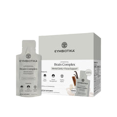 CYMBIOTIKA frente del empaque mostrando sobres y beneficios de enfoque