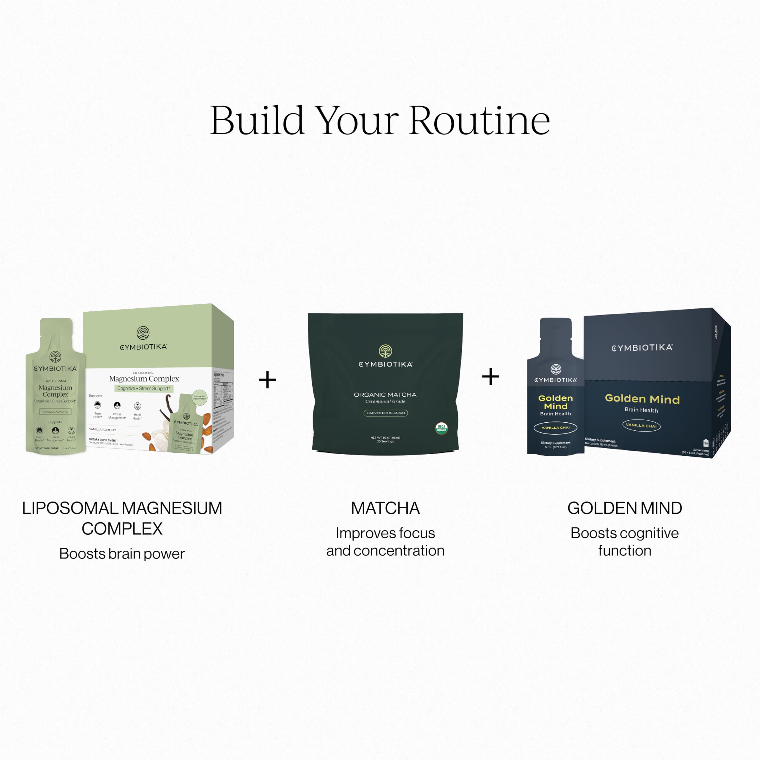CYMBIOTIKA sobres con ingredientes naturales para apoyo muscular y mental