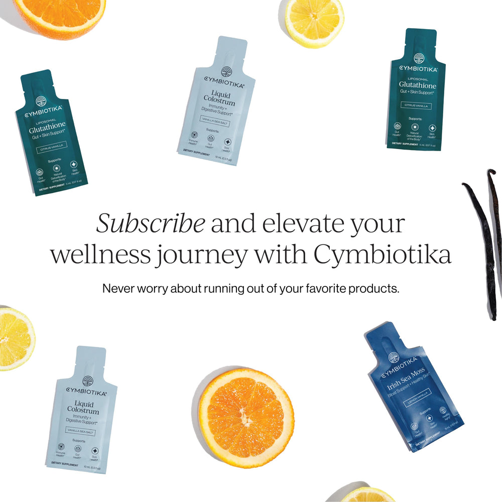 Escena de viaje con el pack CYMBIOTIKA destacando conveniencia y toma diaria