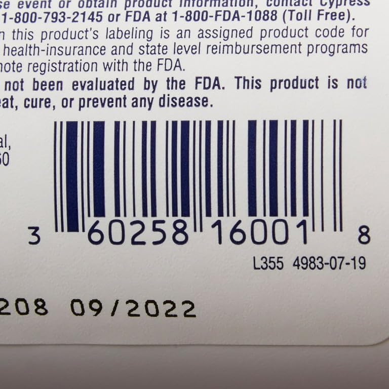Cypress Pharmaceutical detalle de etiqueta con información clara del producto