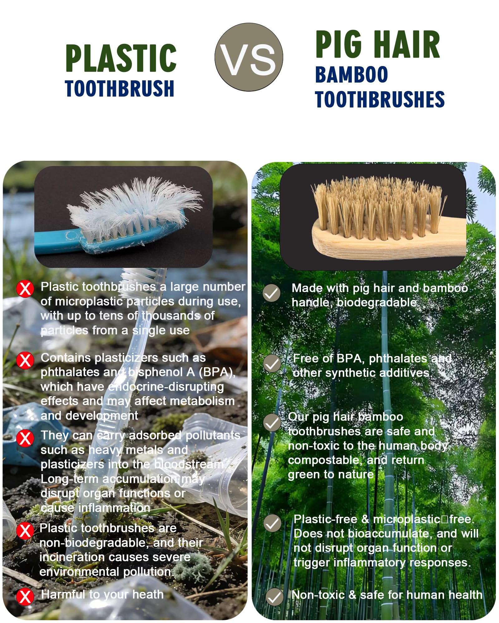 CzMouthPro mango ergonómico de bambú pulido para agarre seguro