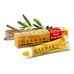 Dabur Meswak frasco frontal mostrando etiqueta y beneficios visibles