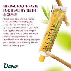 Dabur Meswak textura cremosa en primer plano que facilita el cepillado