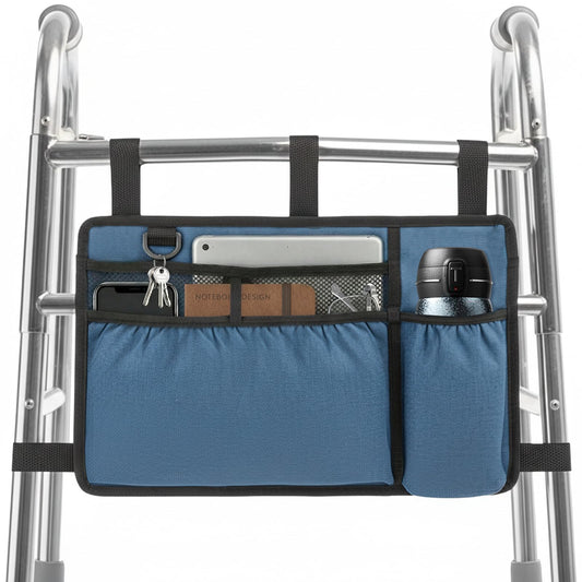 Dafunaiga vista frontal de la bolsa para andador, organizada y accesible
