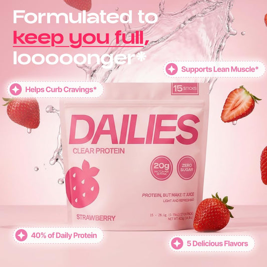 DAILIES sticks individuales desplegados, fácil transporte y porciones