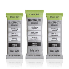 daily salts frente del empaque mostrando 30 sobres y beneficio de conveniencia