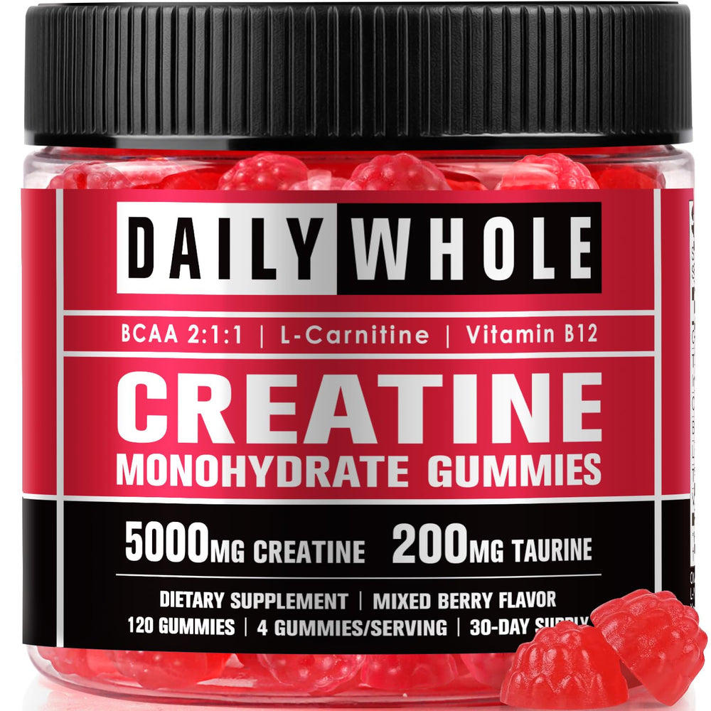DailyWhole Organics 7-in-1 Creatine Gummies collection for daily energy support.