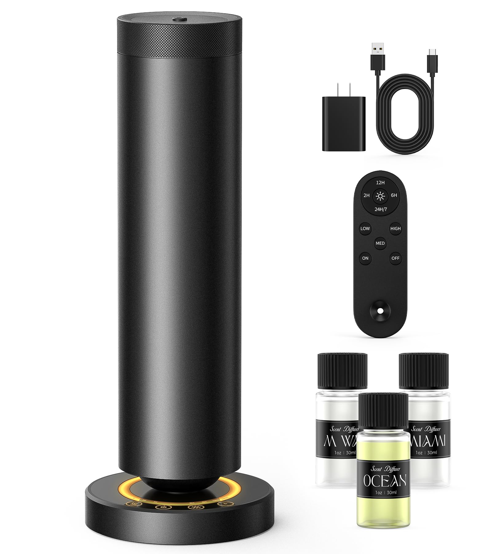 Dakomoda difusor frontal negro mostrando diseño elegante y beneficio estética