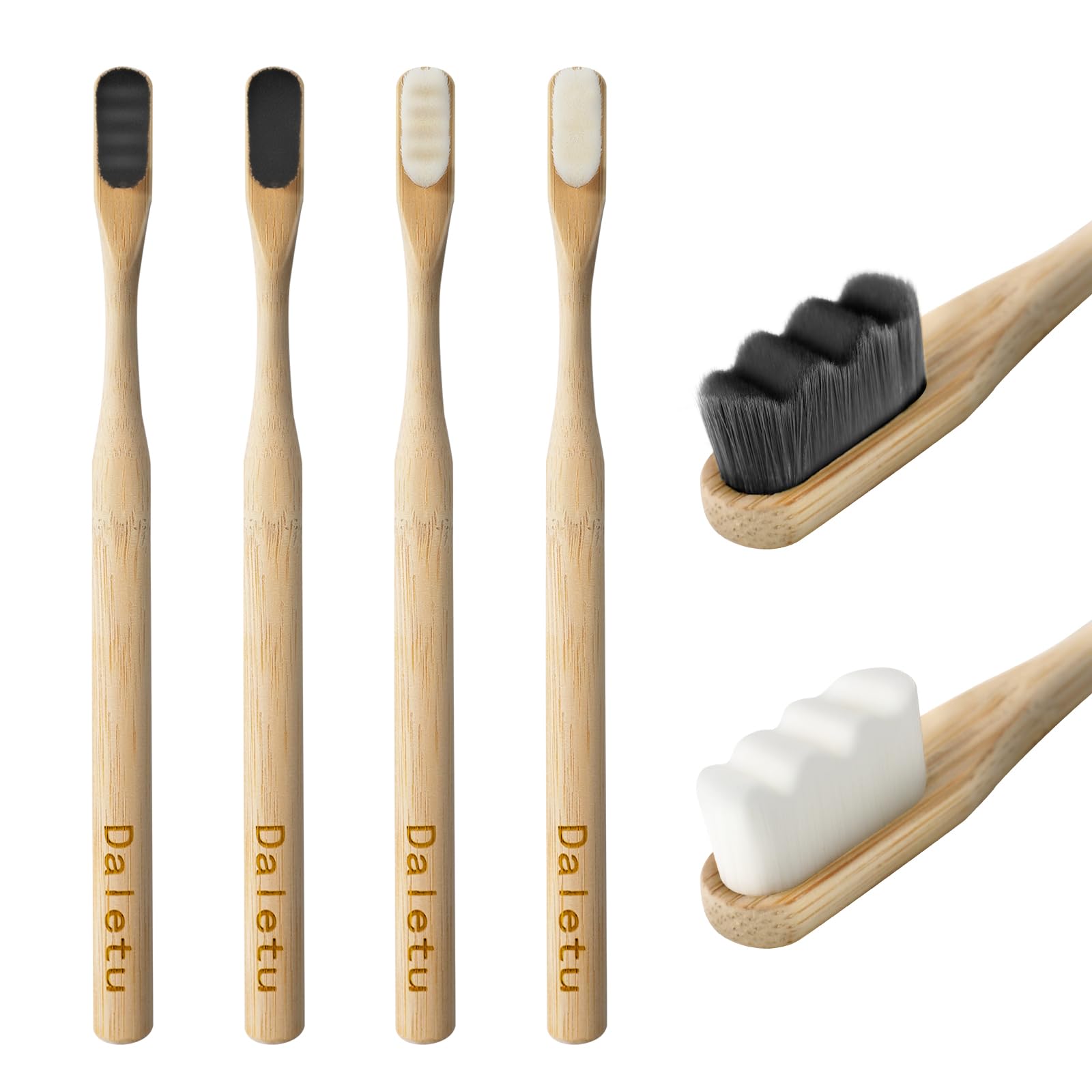 Daletu cepillo frontal pack 4 mostrando cabezal pequeño y estético beneficio limpieza suave