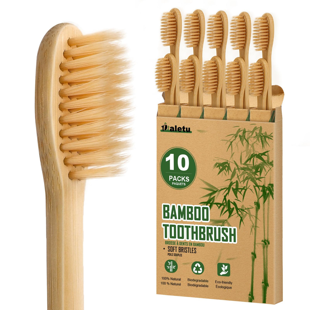 Daletu cepillo frontal pack mostrando 10 unidades ecológicas