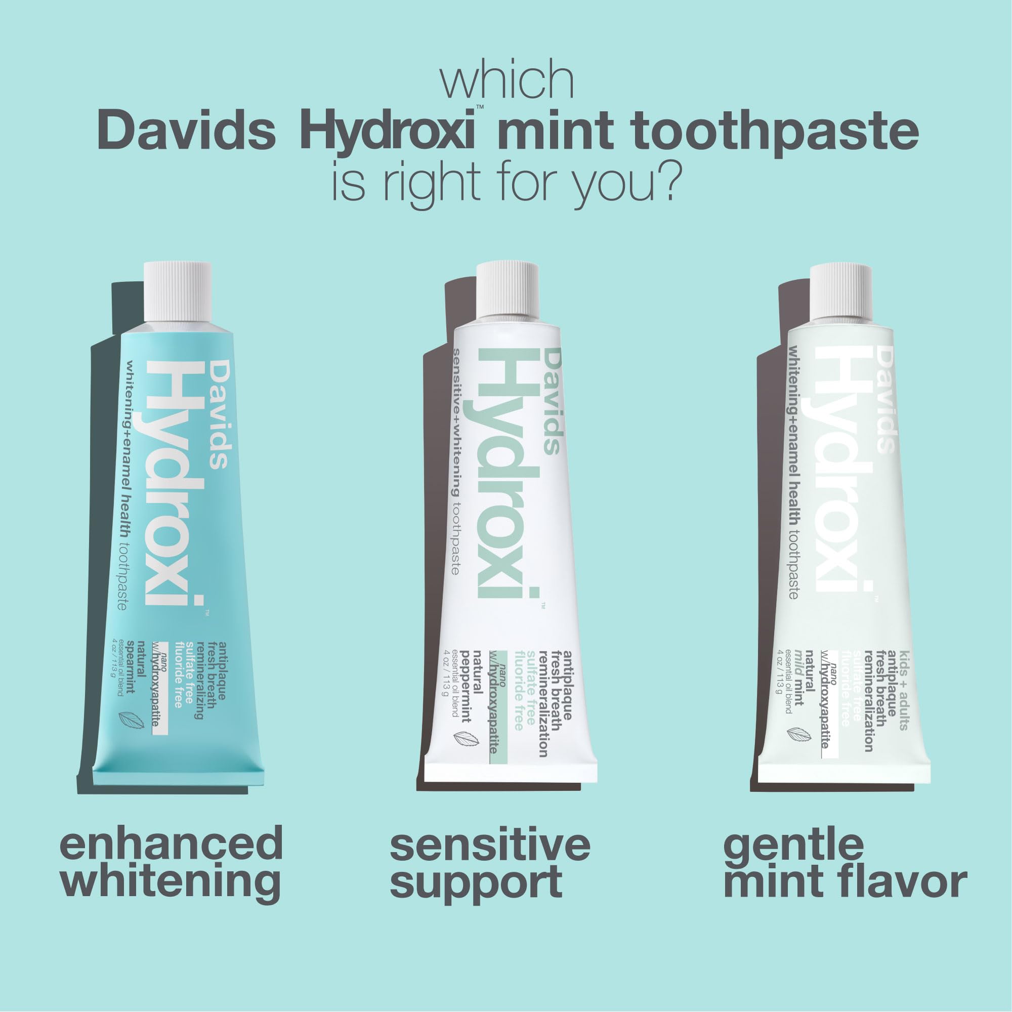 Davids pasta dental en un cepillo demostrando uso y sensación fresca