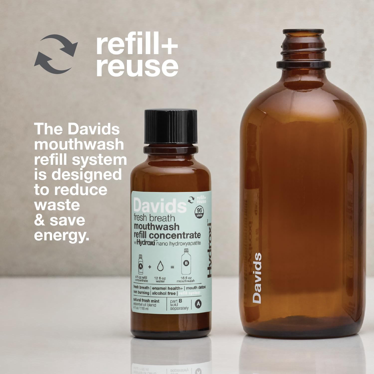 Davids kit en ambiente de baño moderno que transmite rutina diaria sostenible y fresca