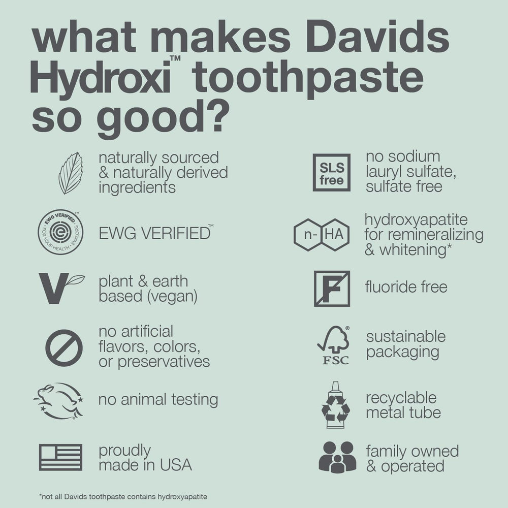 Davids etiqueta con lista de ingredientes limpios y veganos