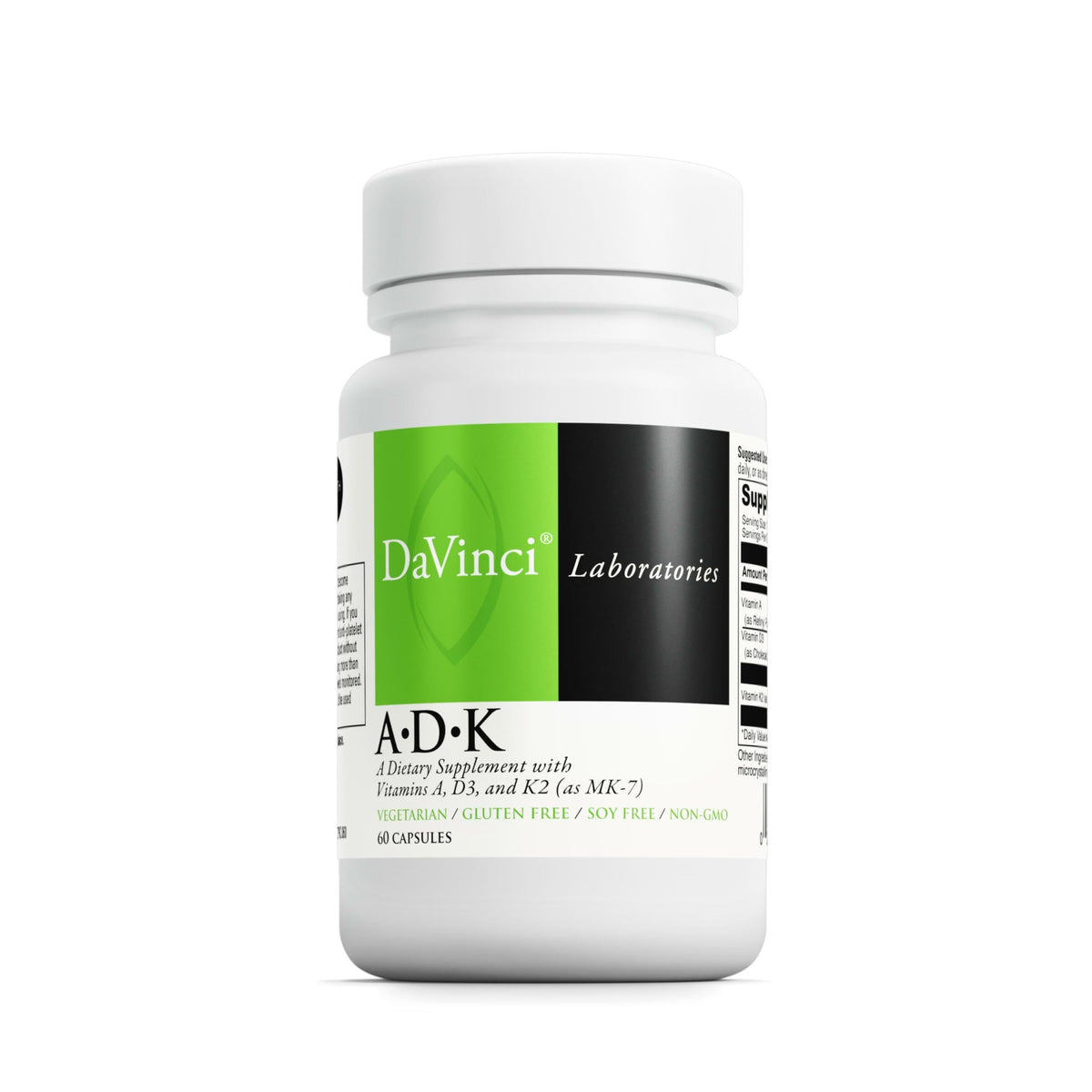DAVINCI etiqueta frontal del envase mostrando ingredientes clave y beneficios