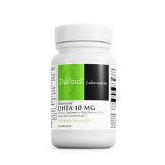 DAVINCI frasco frontal mostrando etiqueta clara y beneficio de equilibrio hormonal