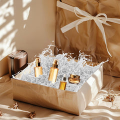 Caja de regalo abierta rellena con Dayacoco, protege y embellece el contenido