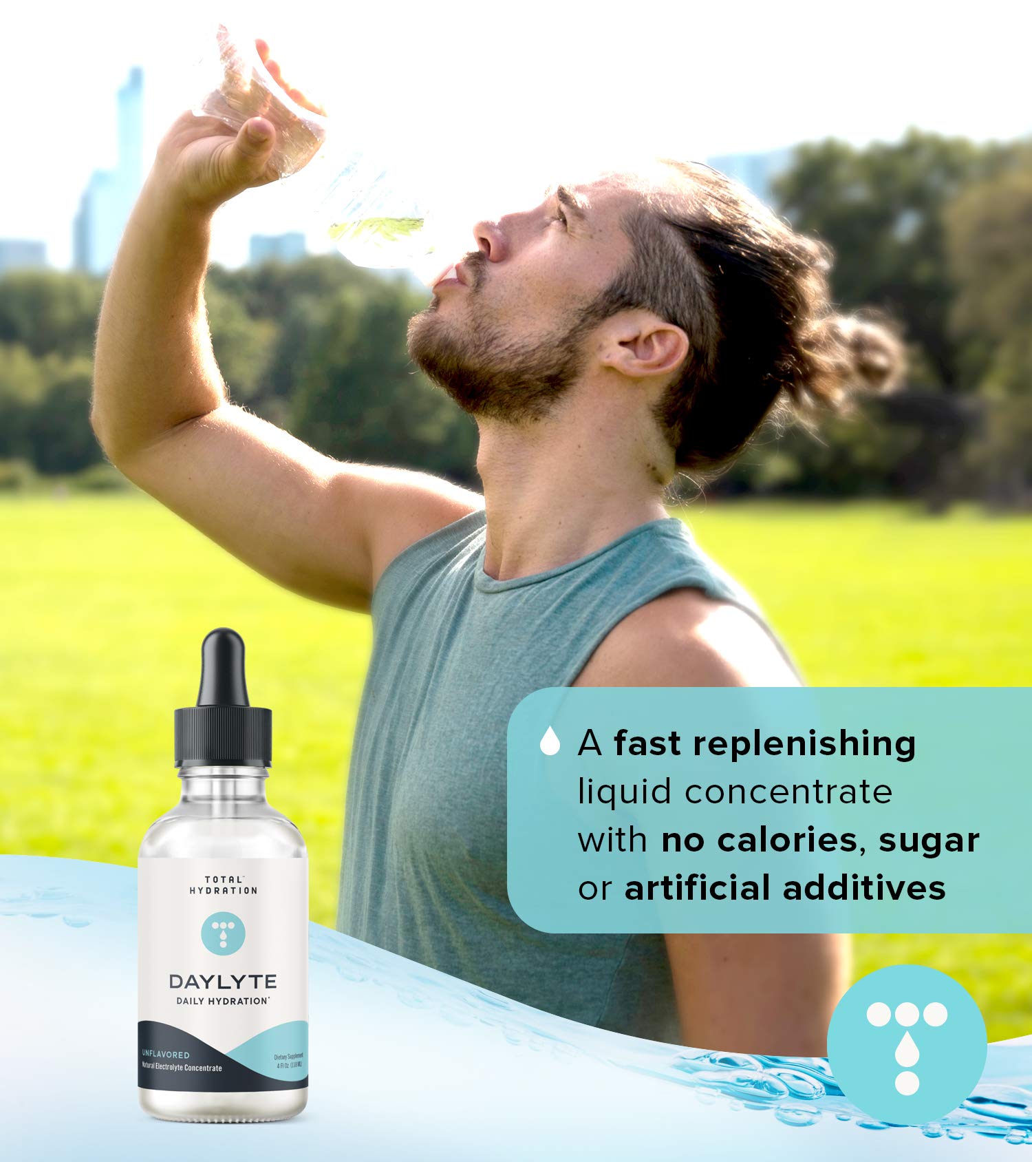 Total Hydration Daylyte en escena deportiva facilita hidratación durante ejercicio
