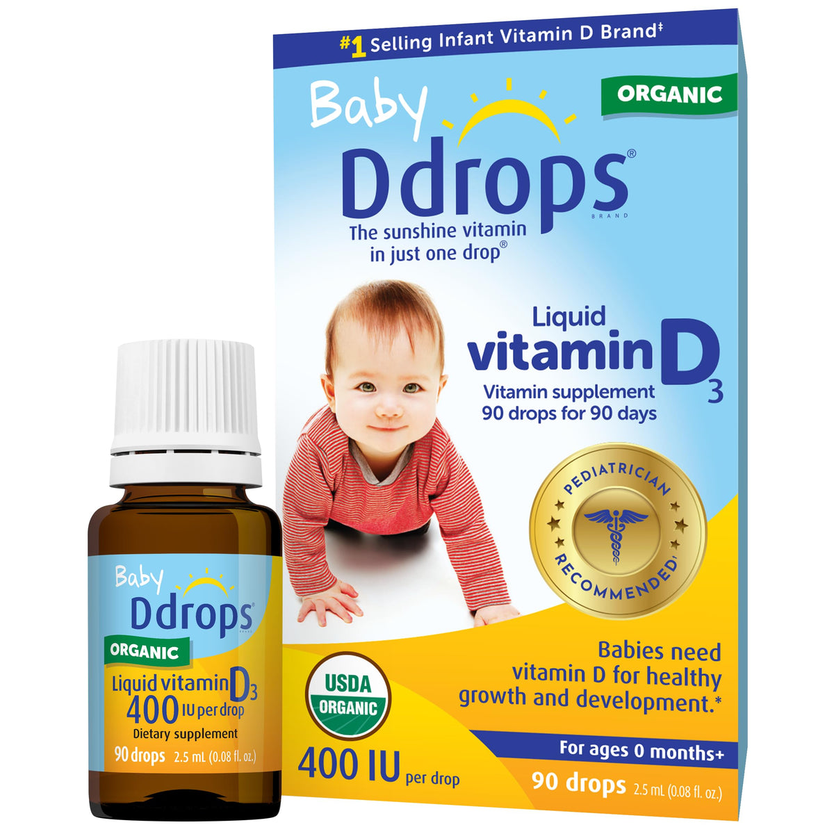 Ddrops frasco frontal mostrando el envase compacto y fácil uso