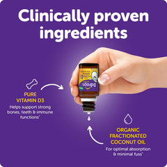 Ddrops etiqueta con ingredientes simples y sin aditivos visibles
