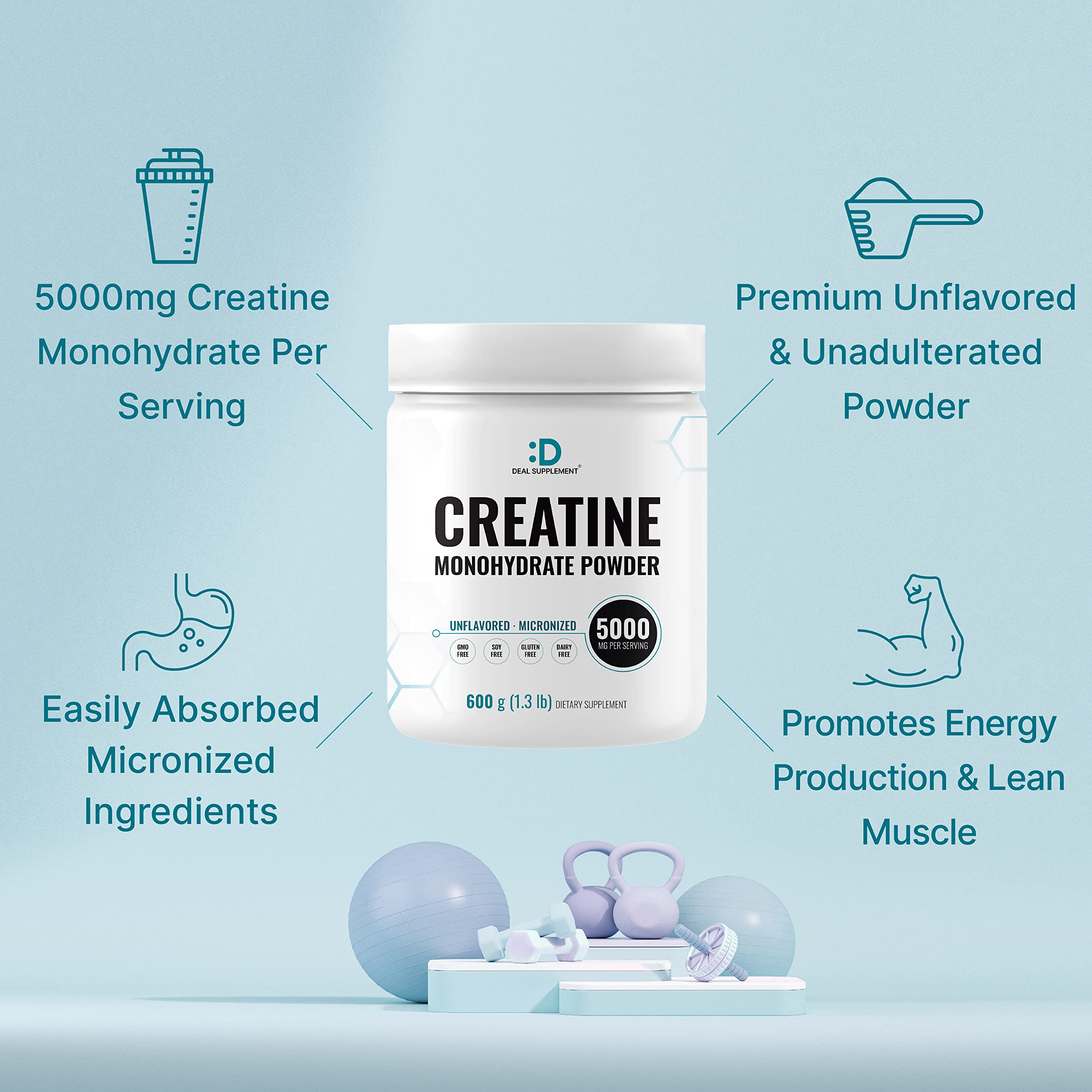 DEAL SUPPLEMENT creatina disuelta en batido para recuperación rápida