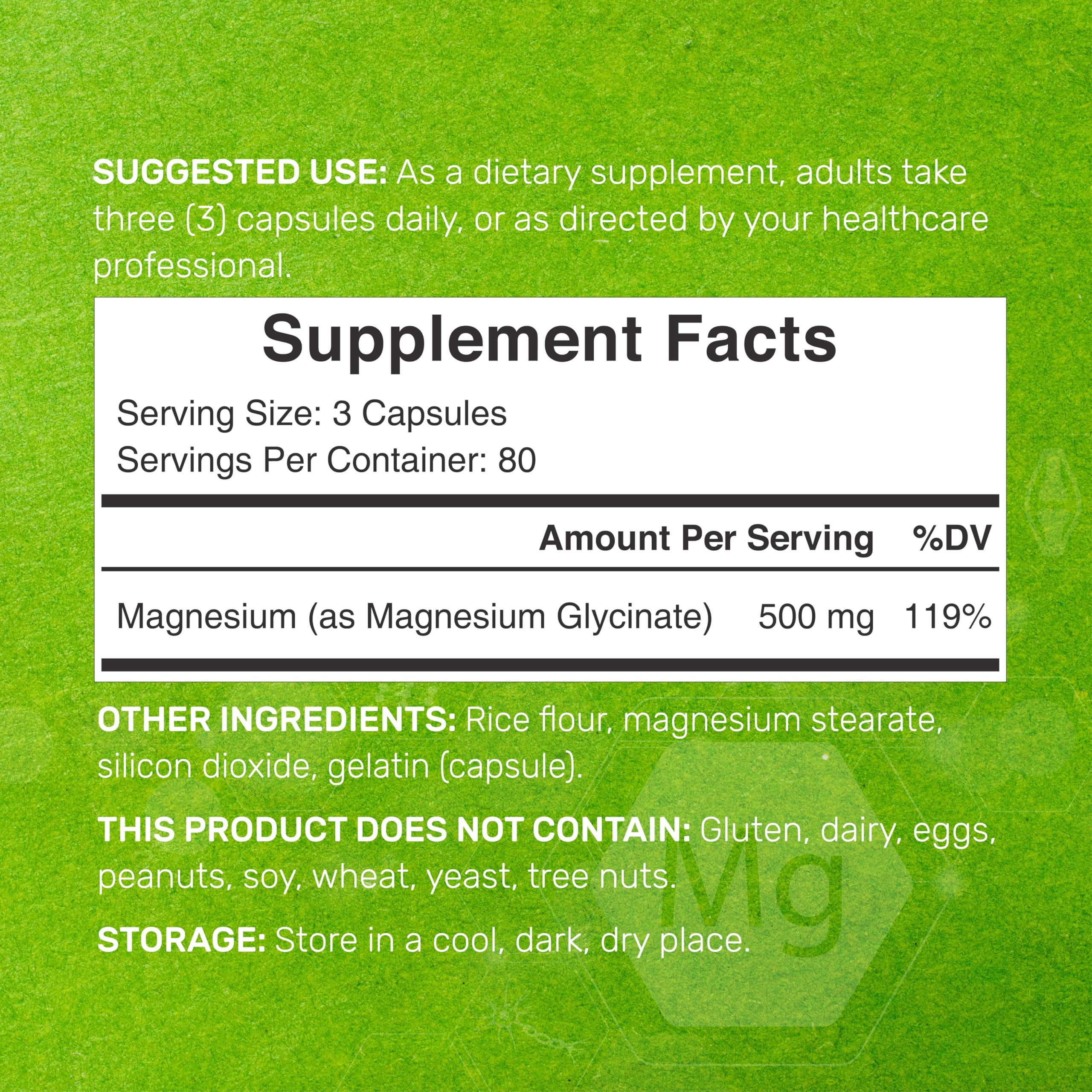 DEAL SUPPLEMENT etiqueta cercana con información nutricional clara