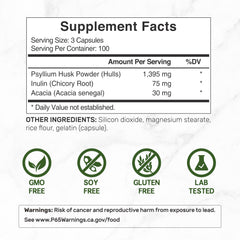 DEAL SUPPLEMENT primer plano de etiqueta que destaca la mezcla de fibra