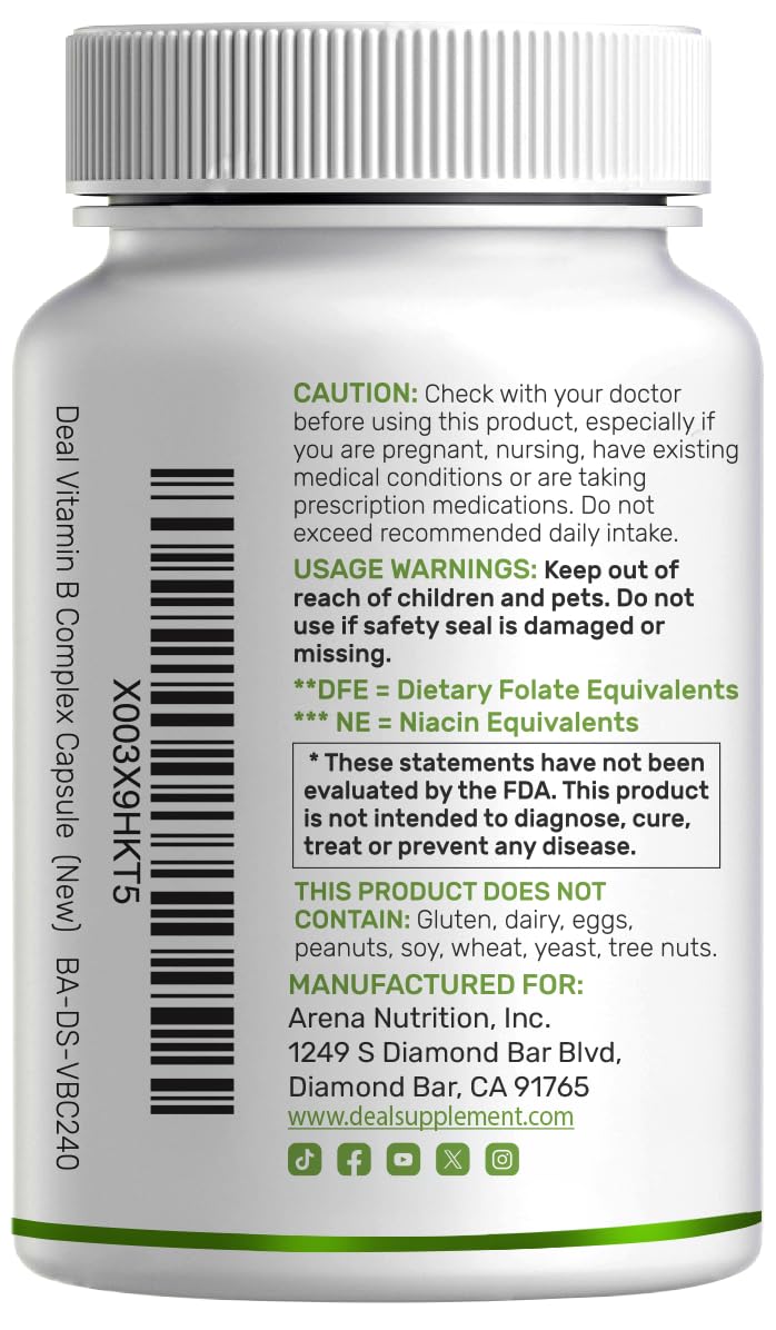 DEAL SUPPLEMENT etiqueta nutricional destacando dosis y ingredientes activos