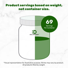 DEAL SUPPLEMENT etiqueta nutricional destacando 1000 mg de potasio por porción