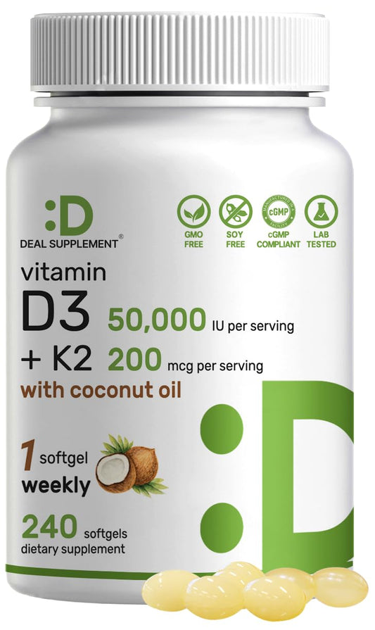 DEAL SUPPLEMENT frasco frontal mostrando 240 perlas y beneficios claros