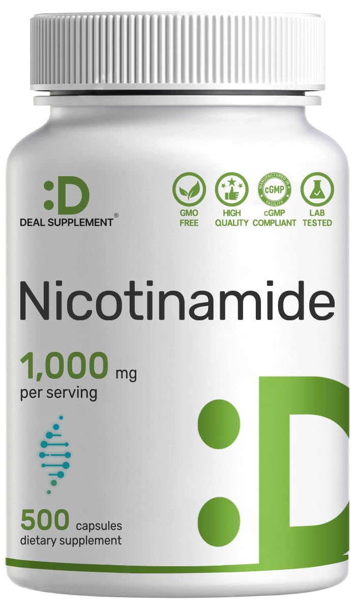DEAL SUPPLEMENT frasco frontal mostrando etiqueta clara y beneficio de nicotinamida