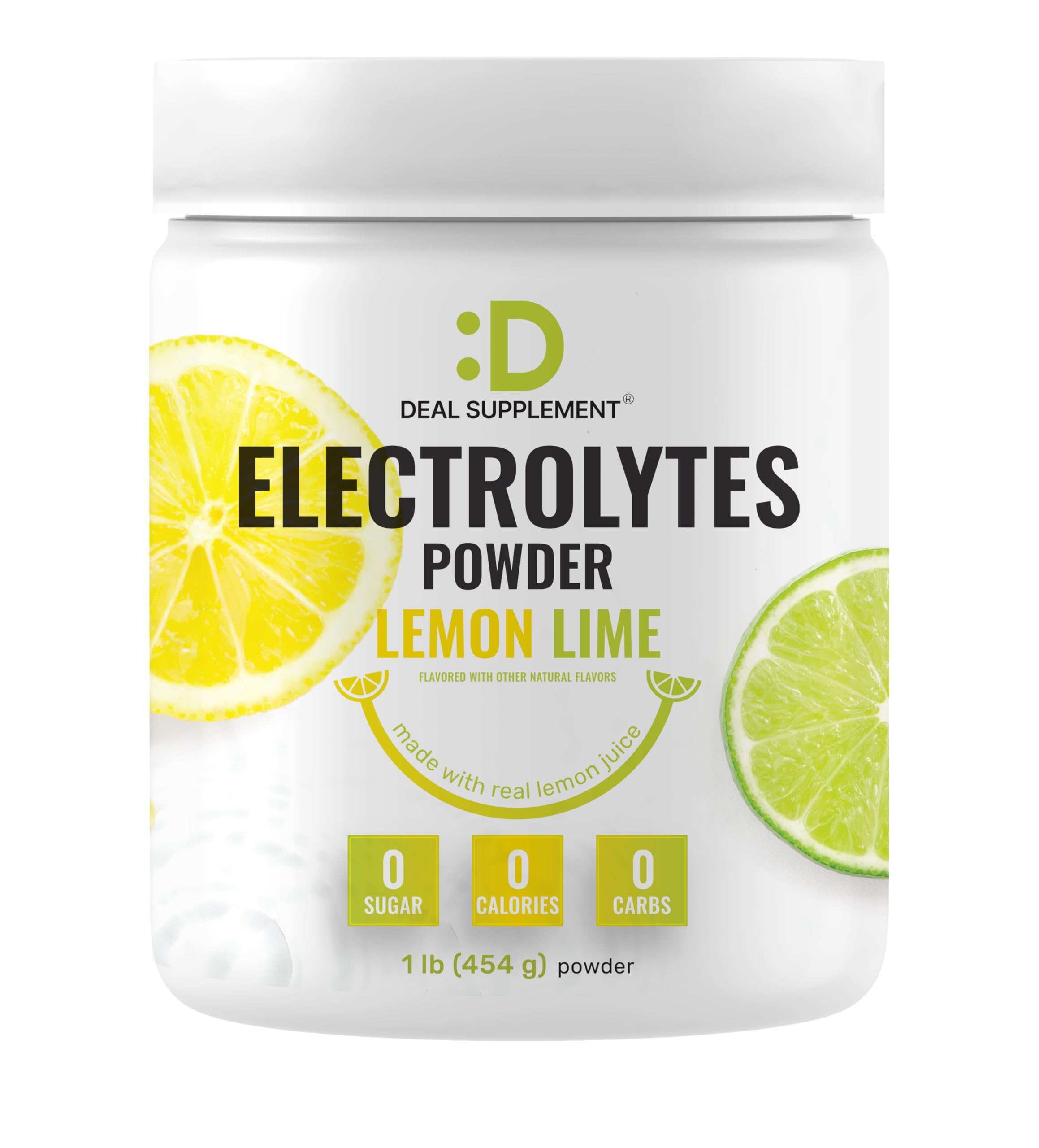 DEAL SUPPLEMENT envase frontal que muestra sabor limón lima y 69 porciones