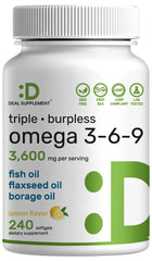 DEAL SUPPLEMENT envase frontal mostrando 240 softgels y beneficios claros