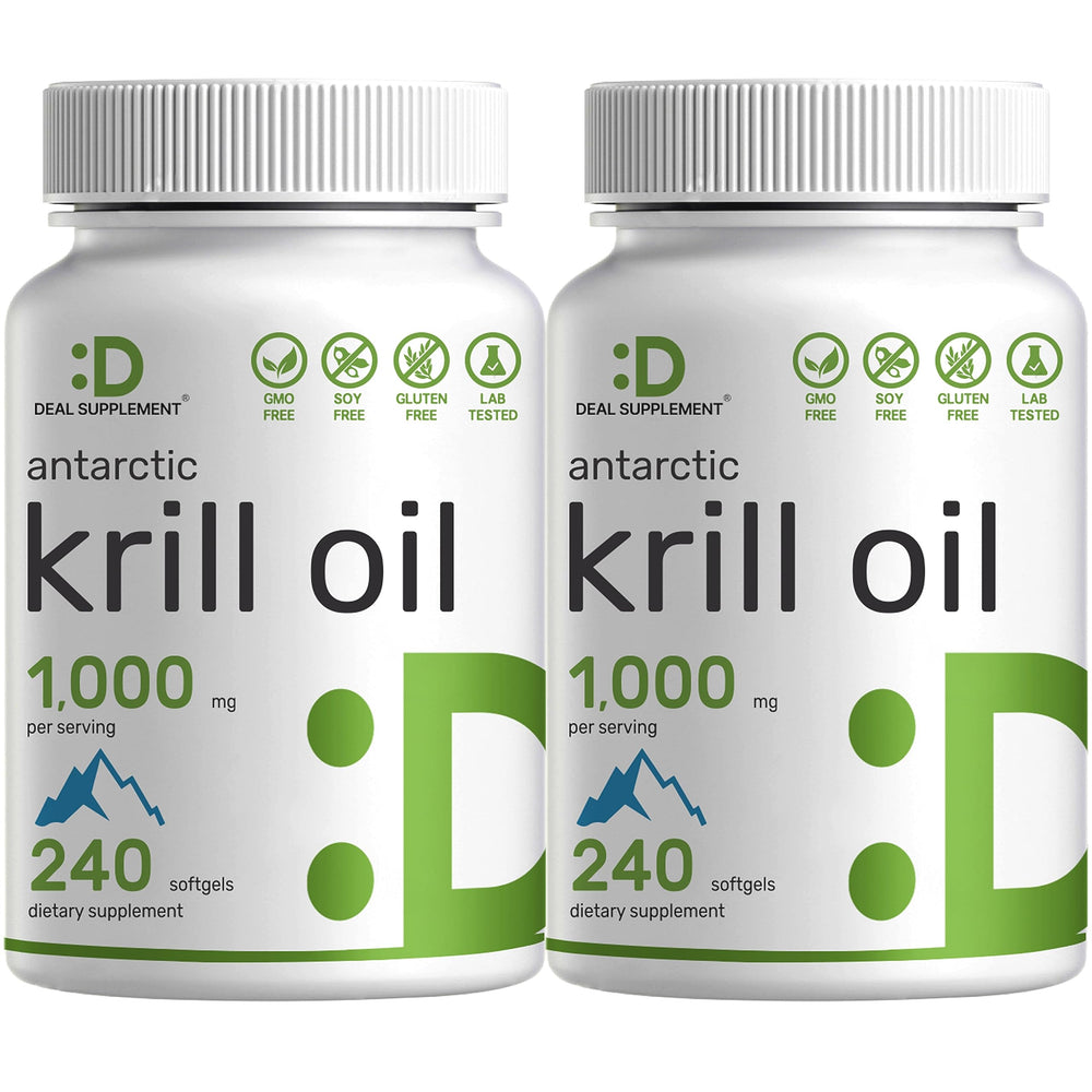 DEAL SUPPLEMENT frasco frontal del pack doble con 480 cápsulas, presentación clara y duradera