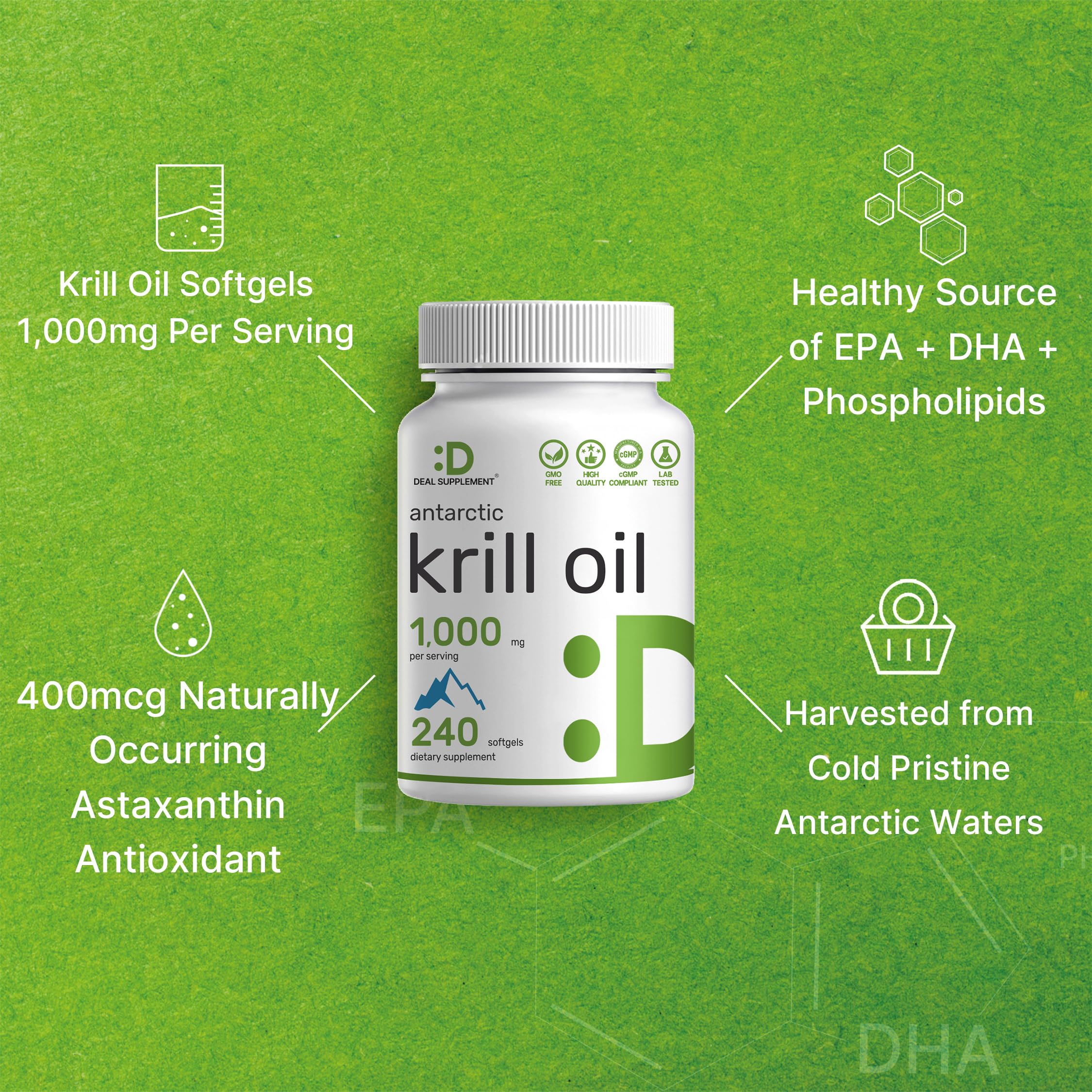 DEAL SUPPLEMENT etiqueta de ingredientes resaltando pruebas de terceros