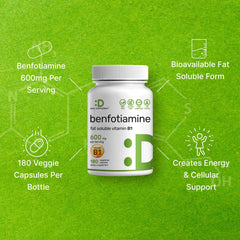 DEAL SUPPLEMENT etiqueta de ingredientes resaltando benfotiamina y sin alérgenos