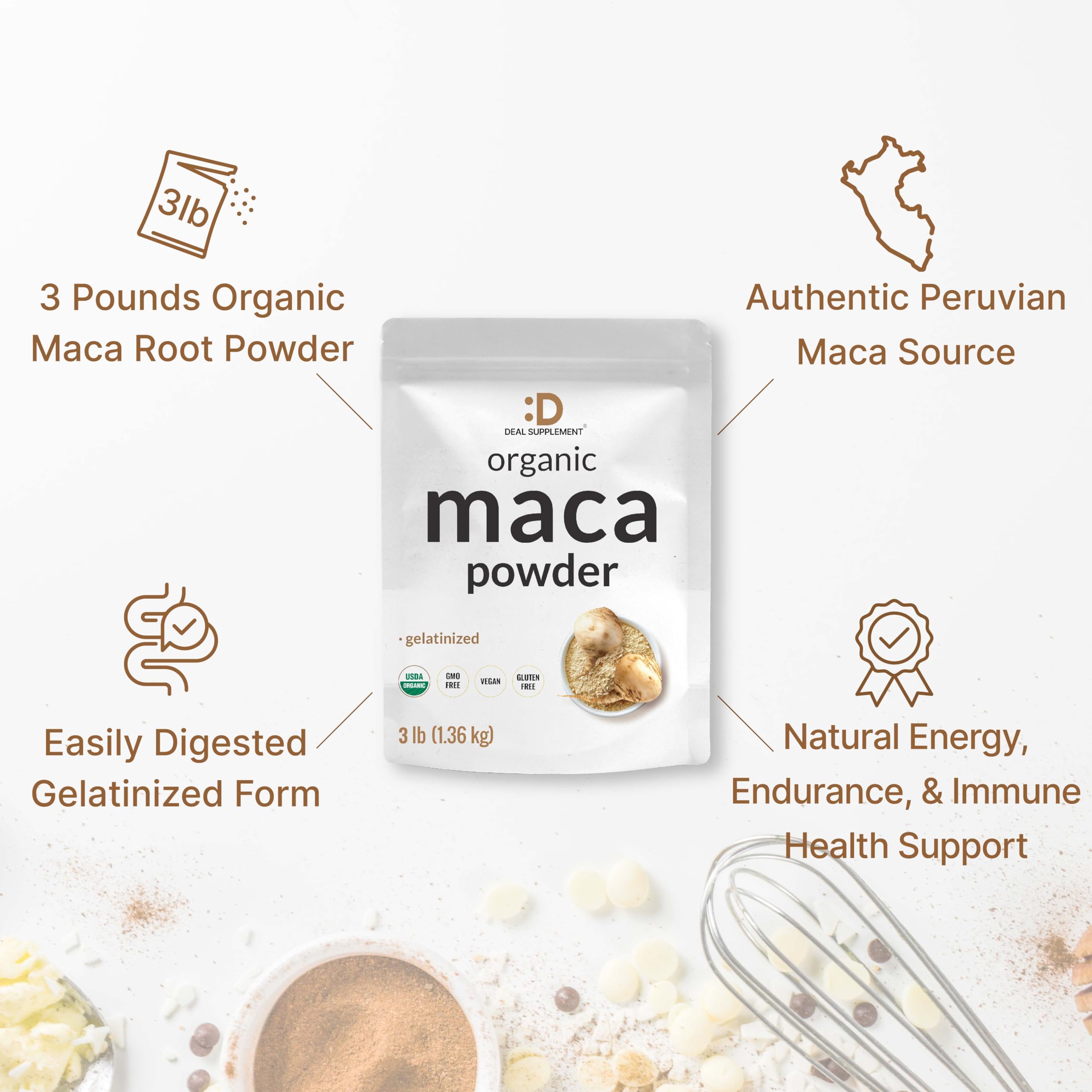 DEAL SUPPLEMENT etiqueta y lista de ingredientes, información certificada y pruebas de laboratorio