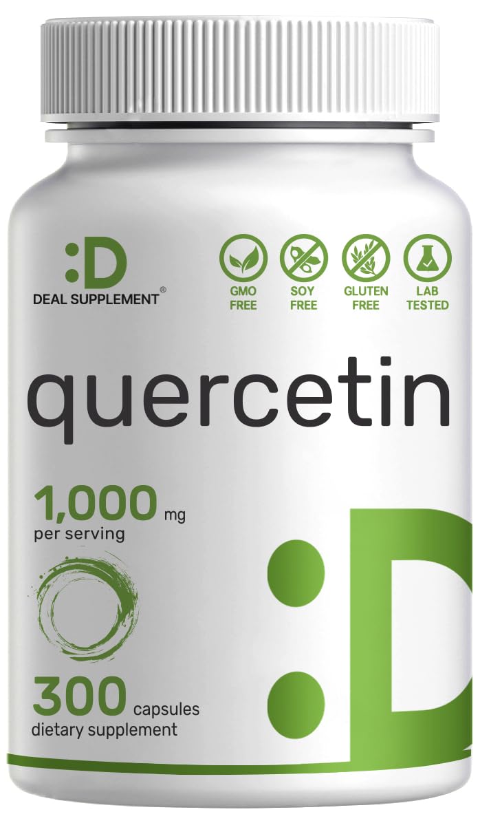 DEAL SUPPLEMENT frasco frontal mostrando quercetina 1000 mg, presentación clara