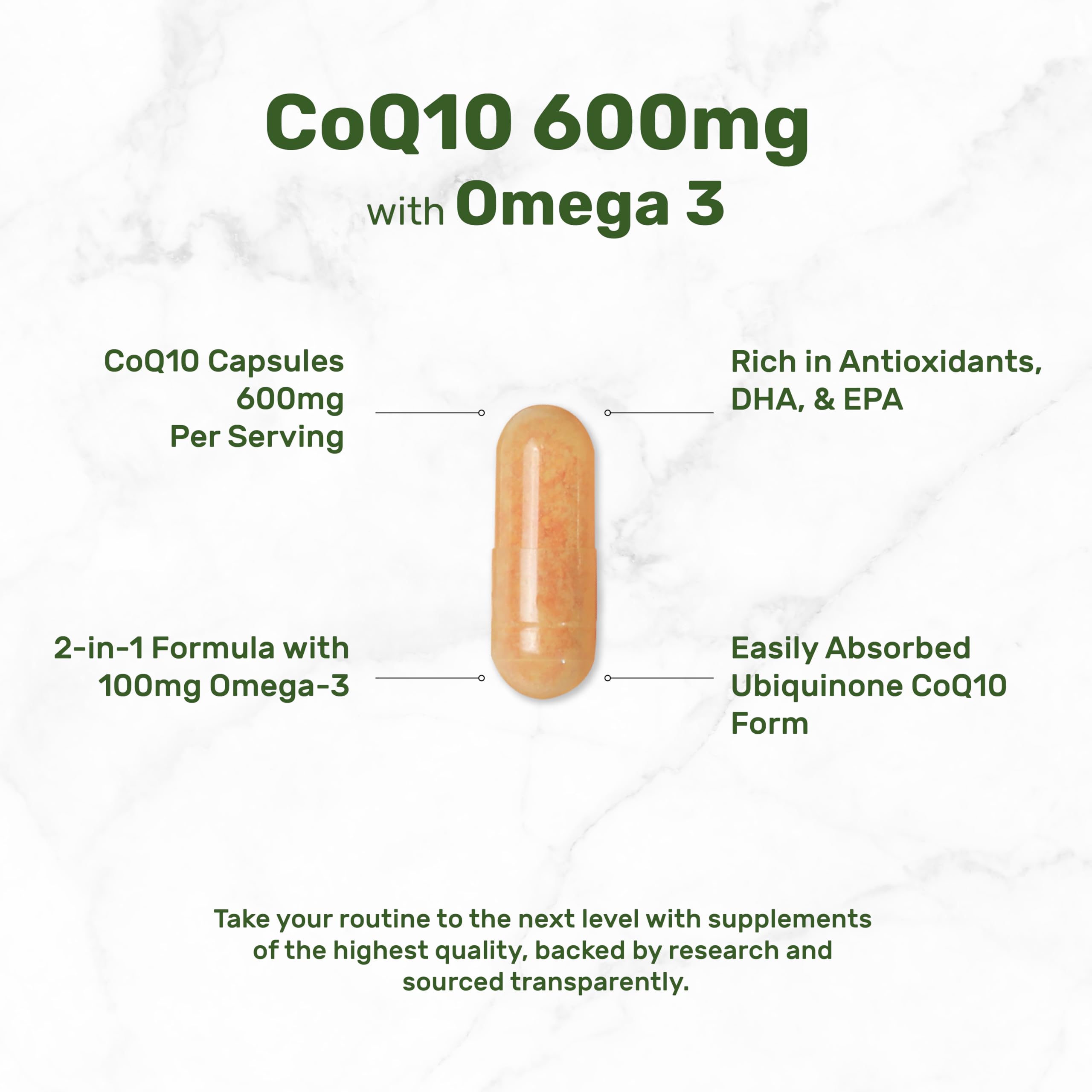DEAL SUPPLEMENT gota de aceite Omega 3 mostrando pureza y concentración