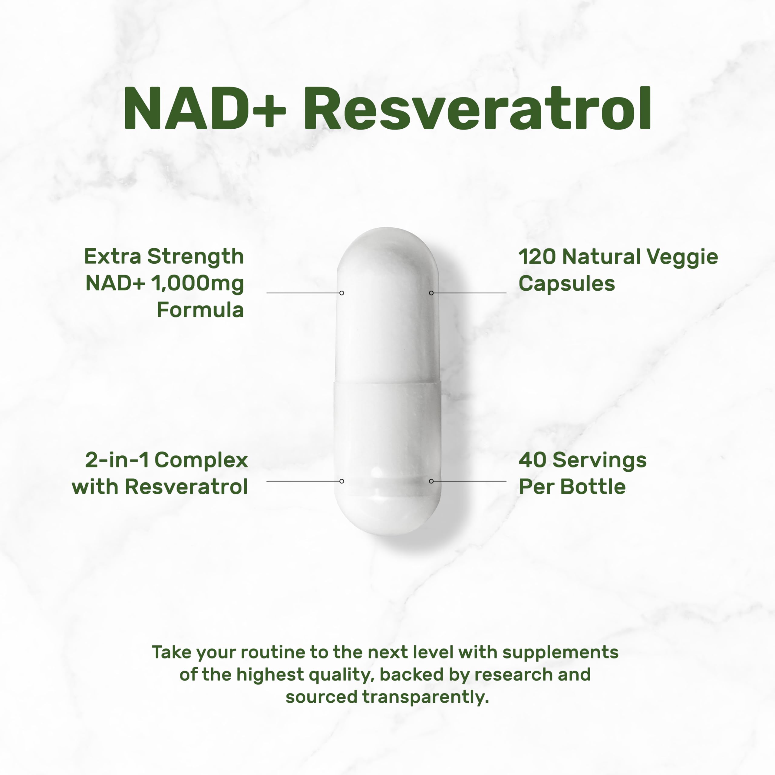 DEAL SUPPLEMENT polvo de NAD y resveratrol para visualizar pureza y mezcla